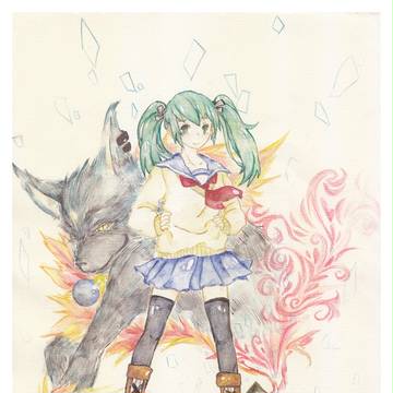 The girl with the,, dog?犬系