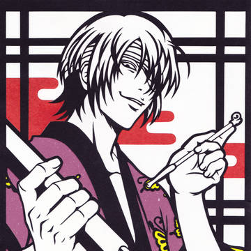 ニヒルな高杉（色付き）　「切り絵」