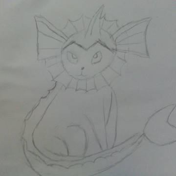 鉛筆で描いてみたシャワーズ