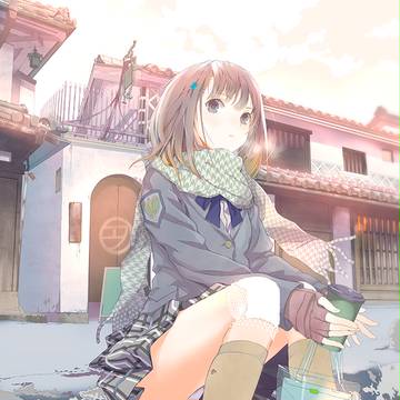 古い町並、寒空の下で待ってる