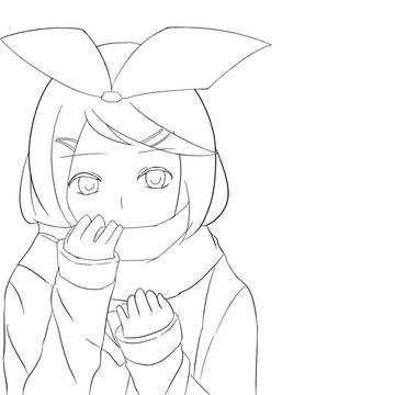 リンちゃん誕生日絵（遅刻予定）線画