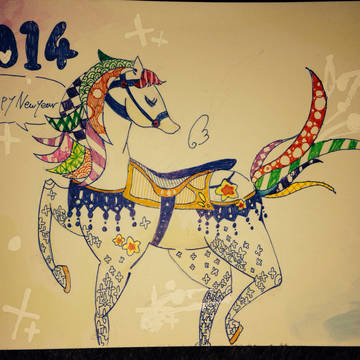 2014年賀状「お馬様」