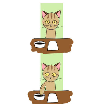 年賀状を書く猫