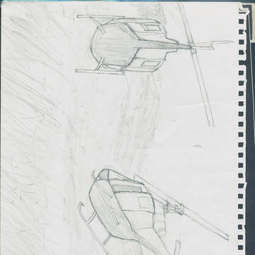 ベトナム戦争　ヘリ模写