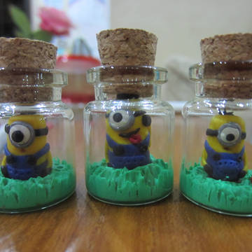 Mini minion in a bottle