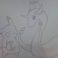 ピカチュウとハクリュー