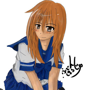 制服の女の子 (色塗り完成)