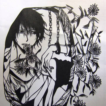 切り絵制作過程（折り紙）