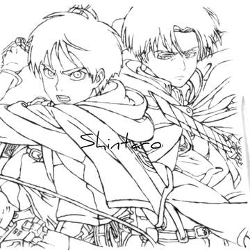 進撃の巨人チョコ線画