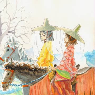 馬と市女笠