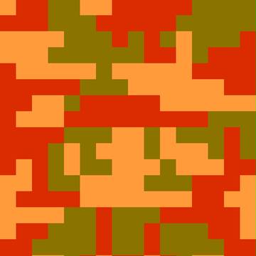 デジタル迷彩風マリオ壁紙(iPhone5対応)