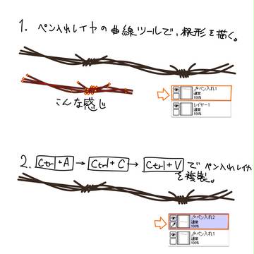 SAIでワイヤ状の線画を楽に書く。