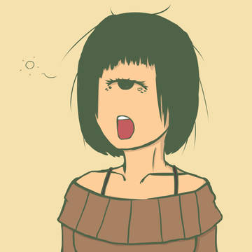 単眼ちゃんはあくびをする