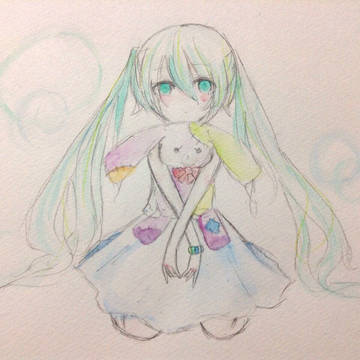 水彩で初音ミク