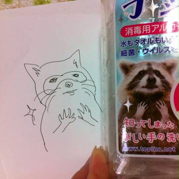 手ピカジェルのあらいぐま