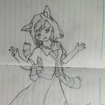 鏡に向かう妖怪少女