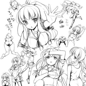 ポーズ、イラスト練習
