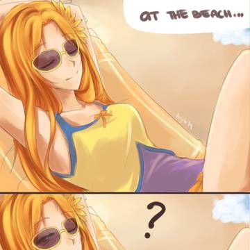 The Sun and Moon at the beach