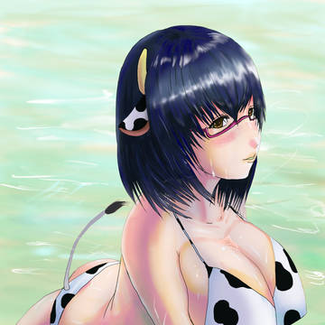 牛娘の海水浴