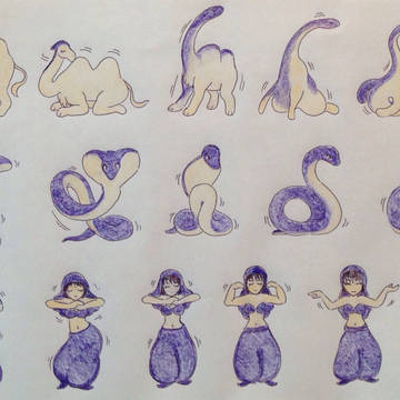 ピンクの象の変身描写