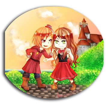 APHルーマニア and APHハンガリー chibies