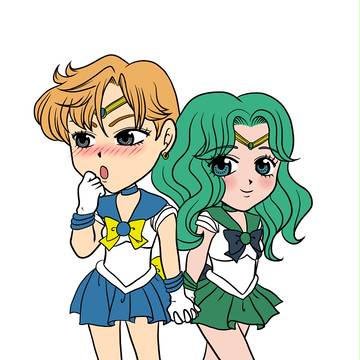 Sailor Uranus and Neptune chibi