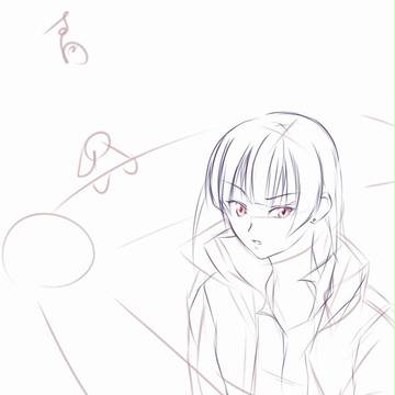 犬とハサミ　落書き