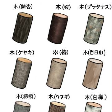 マテリアル描き分け（木）