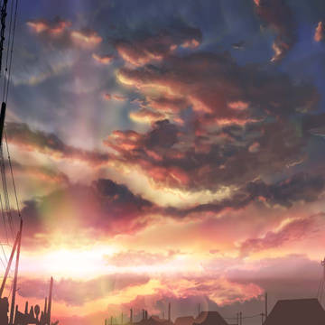 近所の夕方