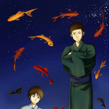 Summer＆Goldfish＆senkou-hanabi