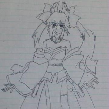 【線画】キャス狐