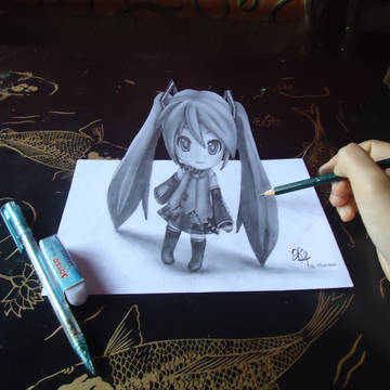 Miku Nendoroid - 3D Drawing