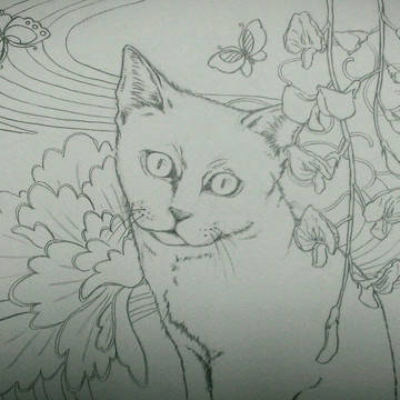 ねこ　＋　和柄