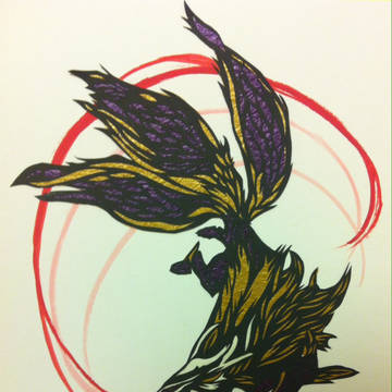 GE2 キュウビ 切り絵