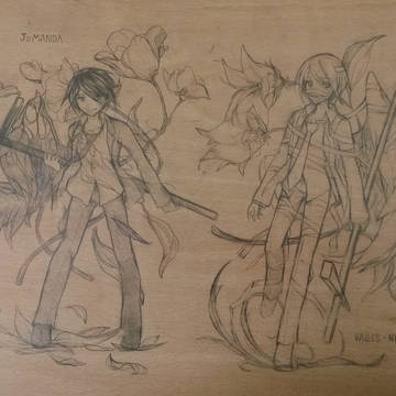 机の落書き