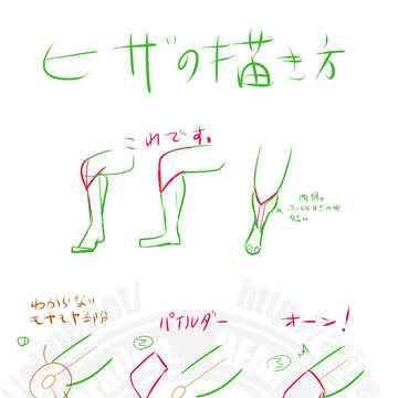 お絵かき講座 下半身の描き方追加資料「膝、太ももとか」