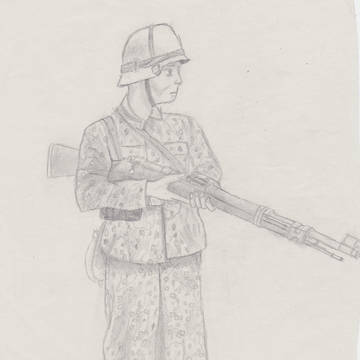 迷彩服を着たWW2ドイツ兵