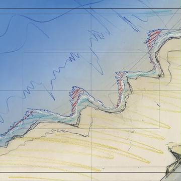 砂浜を空から見た図