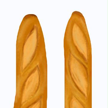 フランスパンとちっこい黒猫