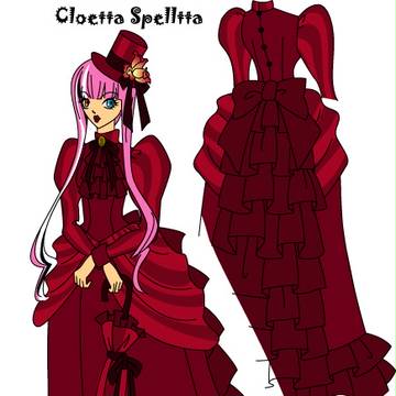 バッスルドレスのデザイン画