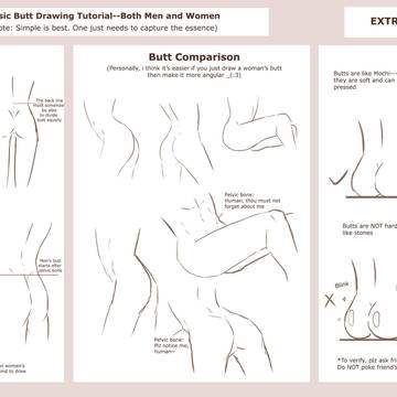 屁屁チュートリアル 。。。How to draw butts