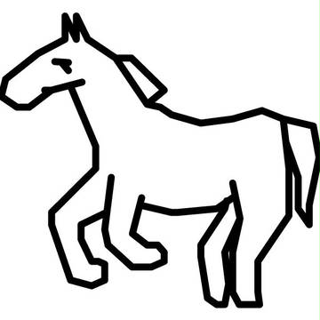 馬。直線書き。