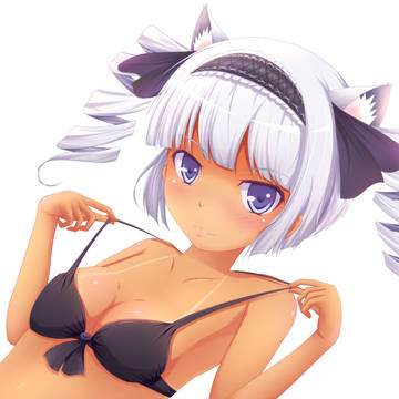 銀髪&褐色肌なケモミミ娘