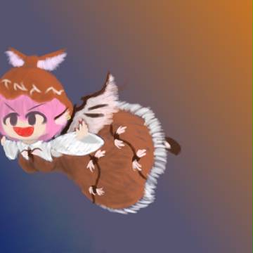 夜←　⊂二（＾ω＾ ）二二二⊃　→夕