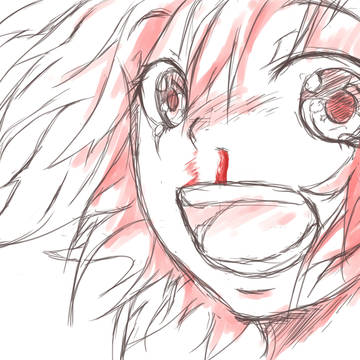 鼻血少女の落書き