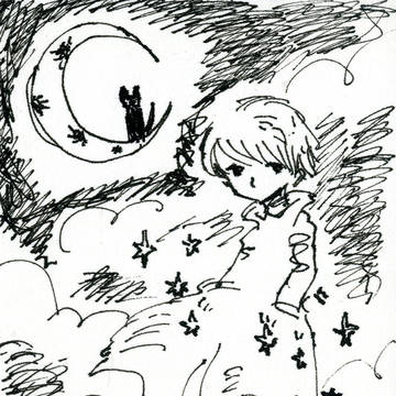 月と少年と黒猫