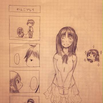 【ゆるゆる四コマ】わんこプレイ＆ラクガキ