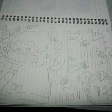マホロアと1925の曲イラストの下書きっぽいモノ