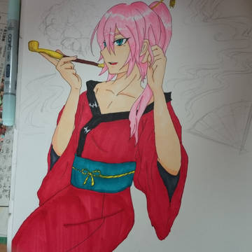 花魁の蘭丸を描いてみた！！