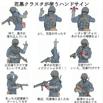 花黒クラスタが使うハンドサイン
